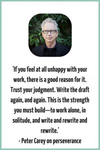 Peter Carey on writing and perservance
