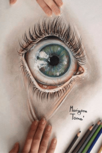 Drawing of a character's eye by Marigona Toma