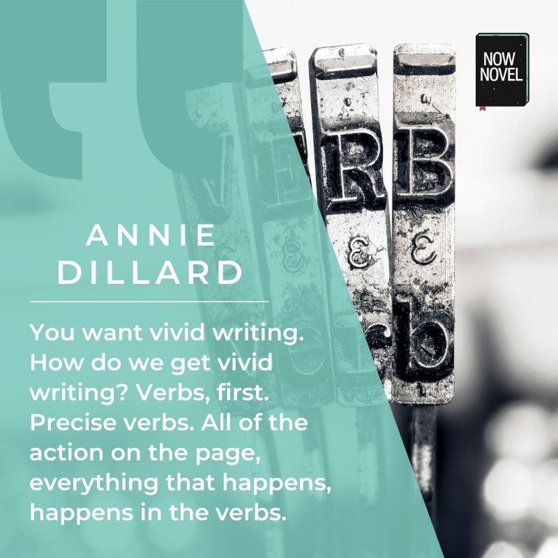 Writing mentor quote - Annie Dillard on verbs and precision in writing