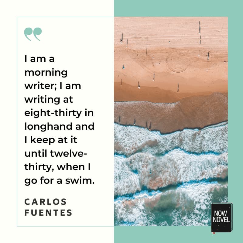 Morning pages quote - Carlos Fuentes on writing process
