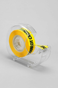 A roll of crime scene tape - a crucial detail in a crime novel