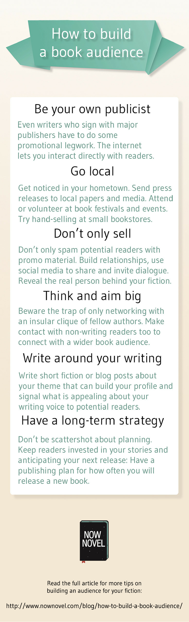 How to build a book audience - writing infographic