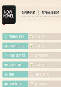 Screenshot of the Now Novel idea finder