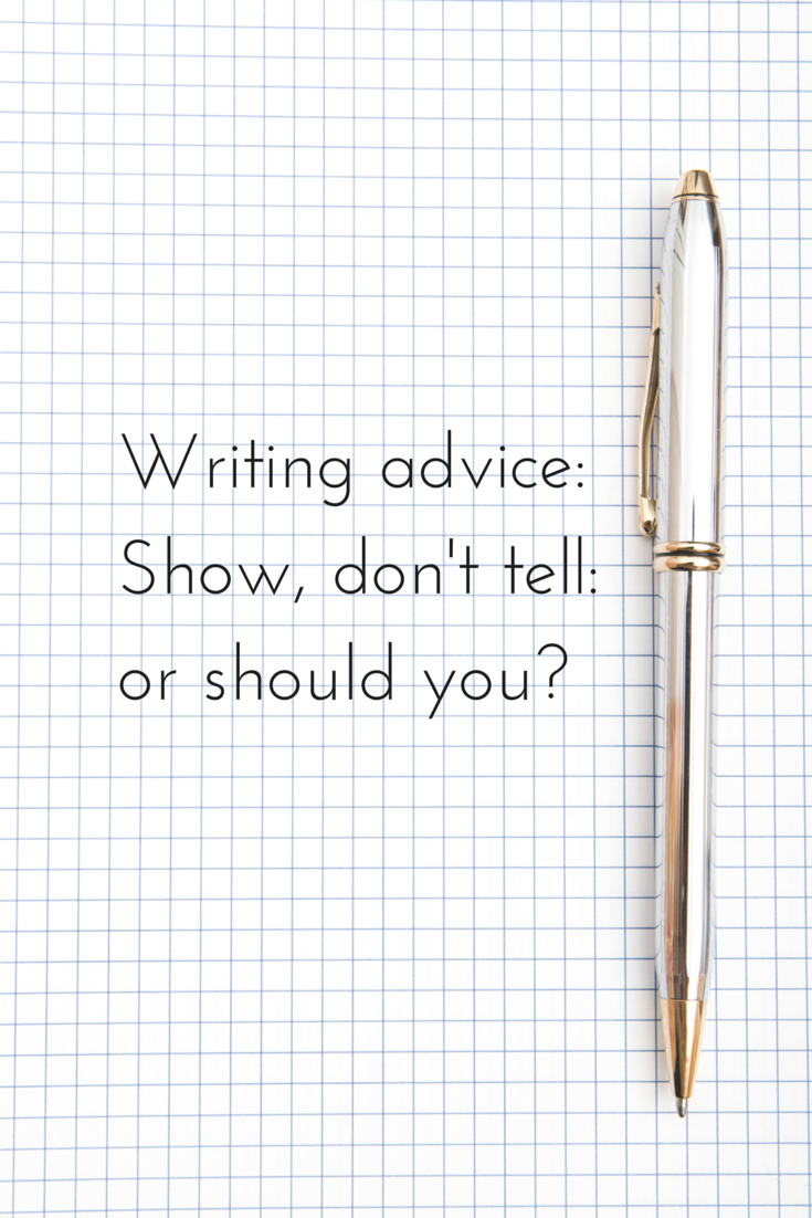 show, don't tell - common writing advice - pen on blank paper cover