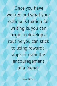 Writing habits - quote on using apps and rewards to keep writing.