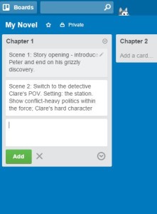 An example of how to write a novel using Trello