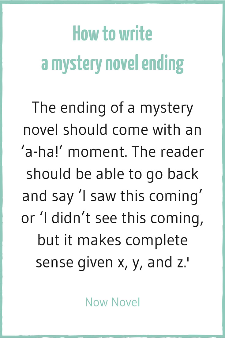 formula for writing a mystery novel