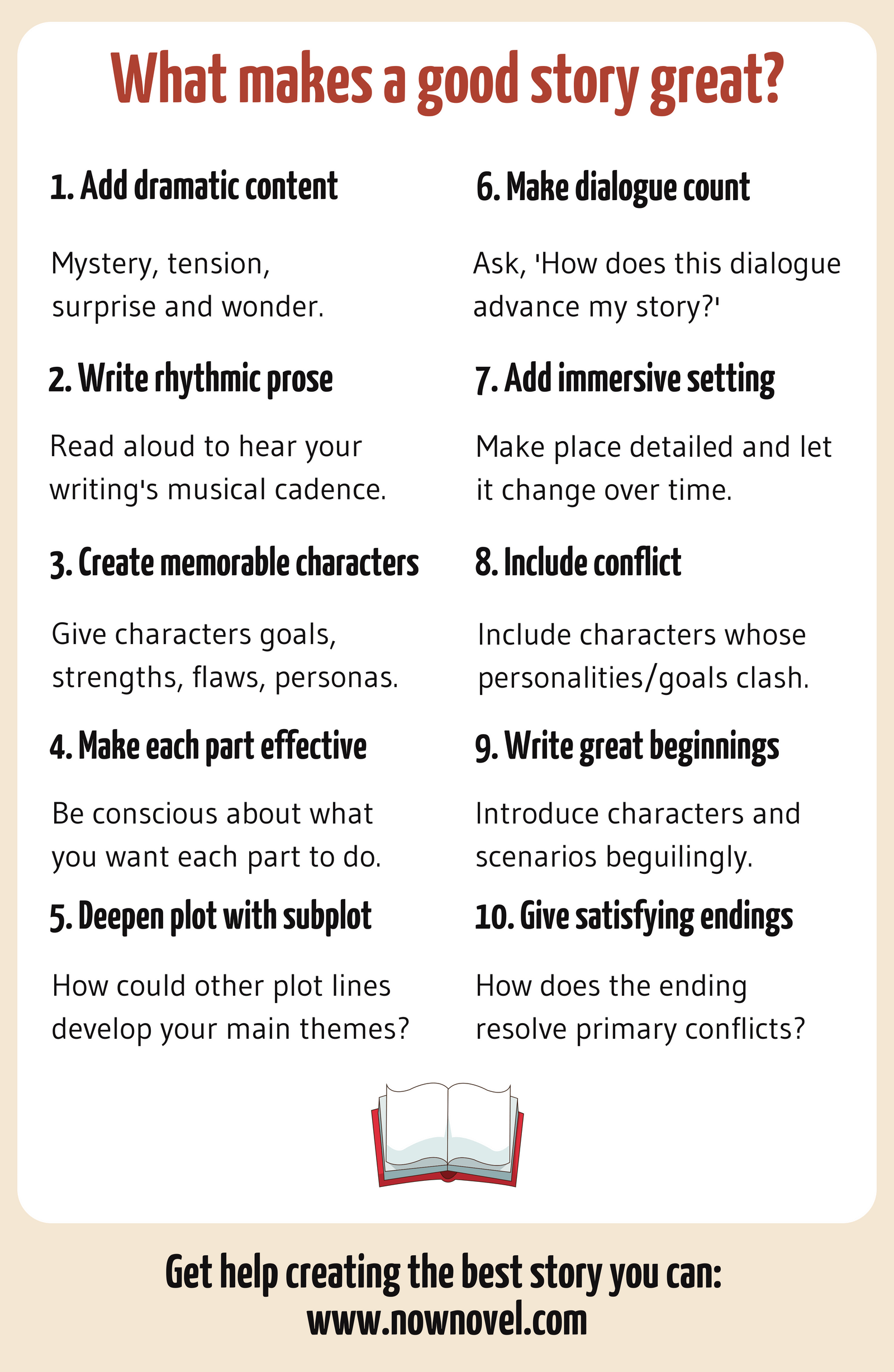 What Makes a Good Story? 30 Elements  Now Novel