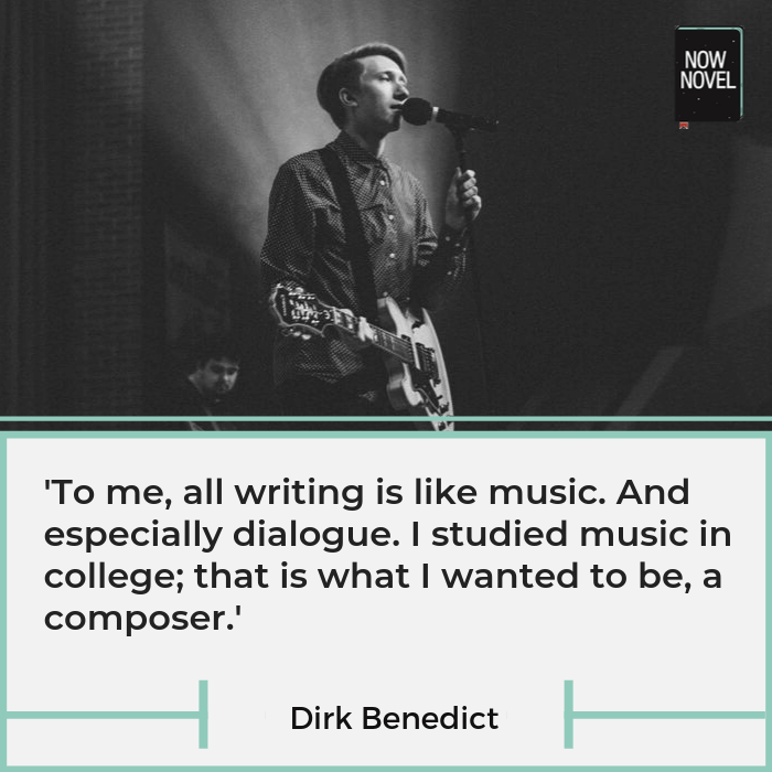 Quote on writing dialogue by Dirk Benedict | Now Novel