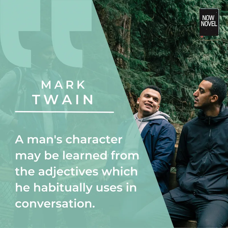 Character description according to Mark Twain - adjectives a person uses hints at personality