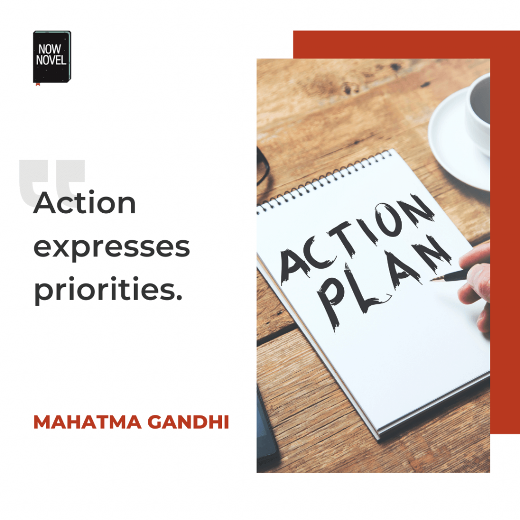 Quote defining action - action expresses priorities