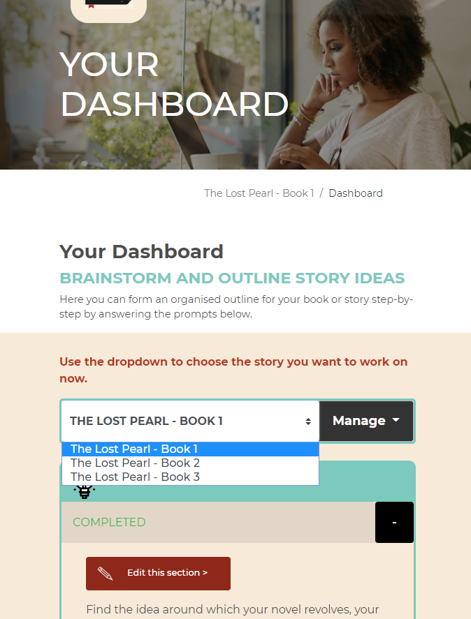 Outlining books in a series - Now Novel story dashboard | Now Novel