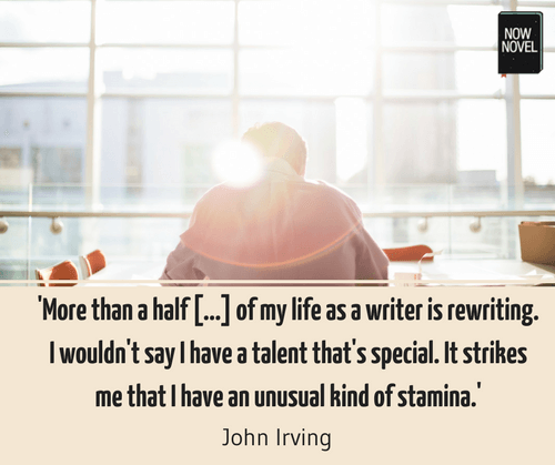 John Irving quote - writing is rewriting | Now Novel