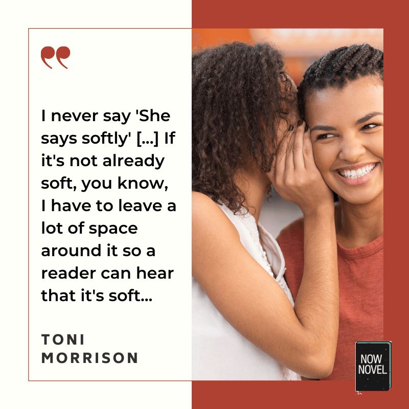 Dialogue writing quote by Toni Morrison | Now Novel