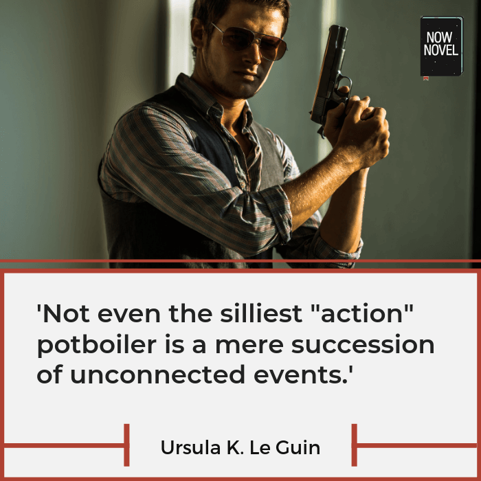 Le Guin quote on plot, and action and connection.