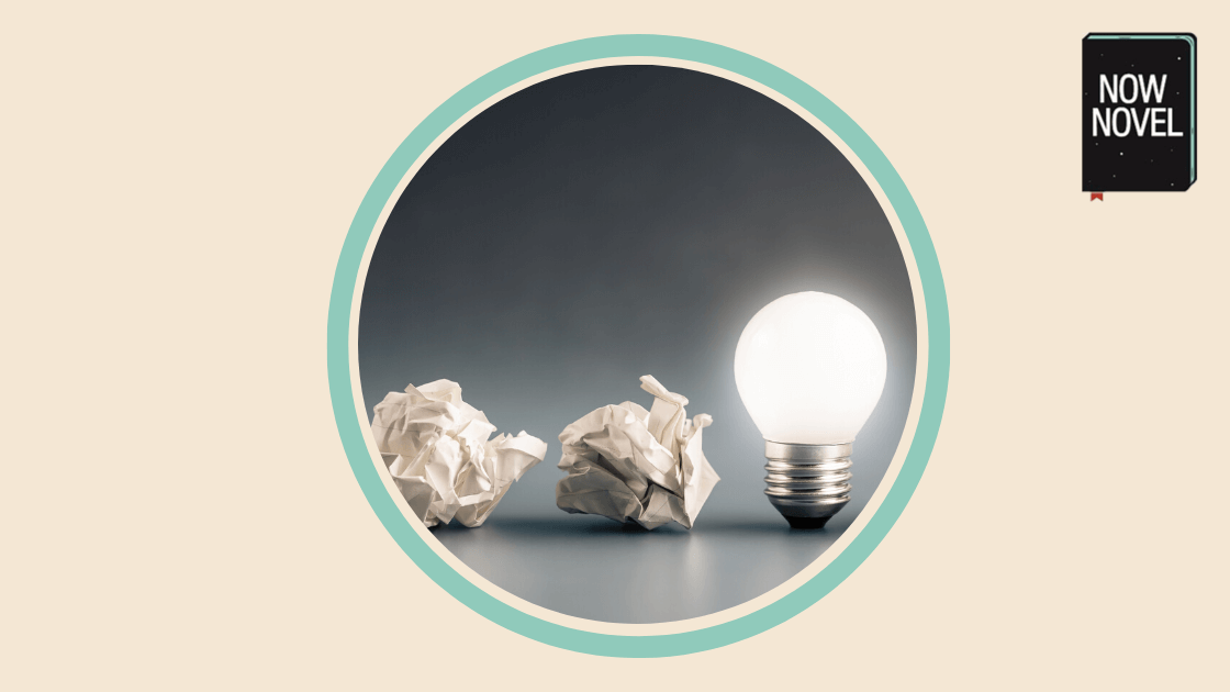 Generating ideas for stories - lightbulb and crumpled paper| Now Novel