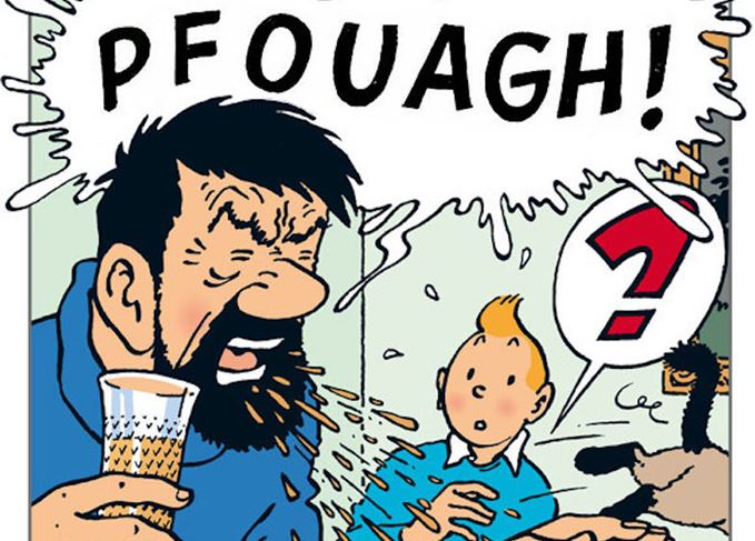 Panel from Herge's Tintin - tone and emotion using speech bubbles