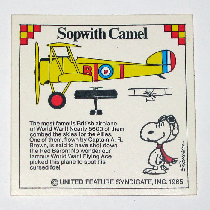 Charles M. Schulz character Snoopy as a flying ace with his Sopwith Camel