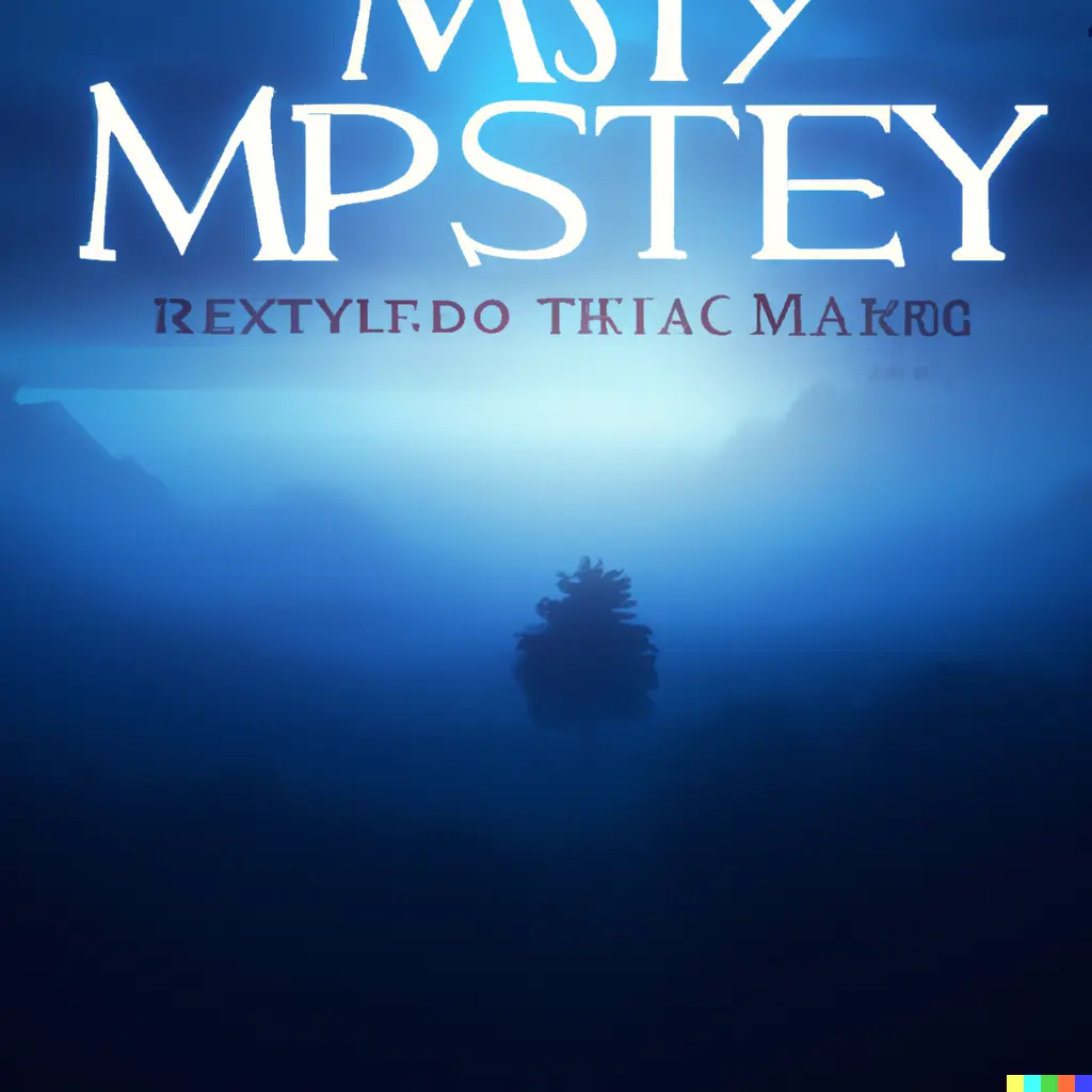 mystery book cover idea - blue and black foggy mountain scene