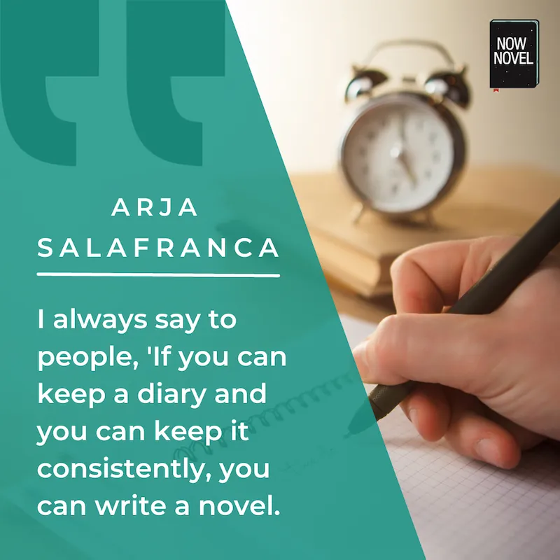 Arja Salafranca keeping diaries and writing novels