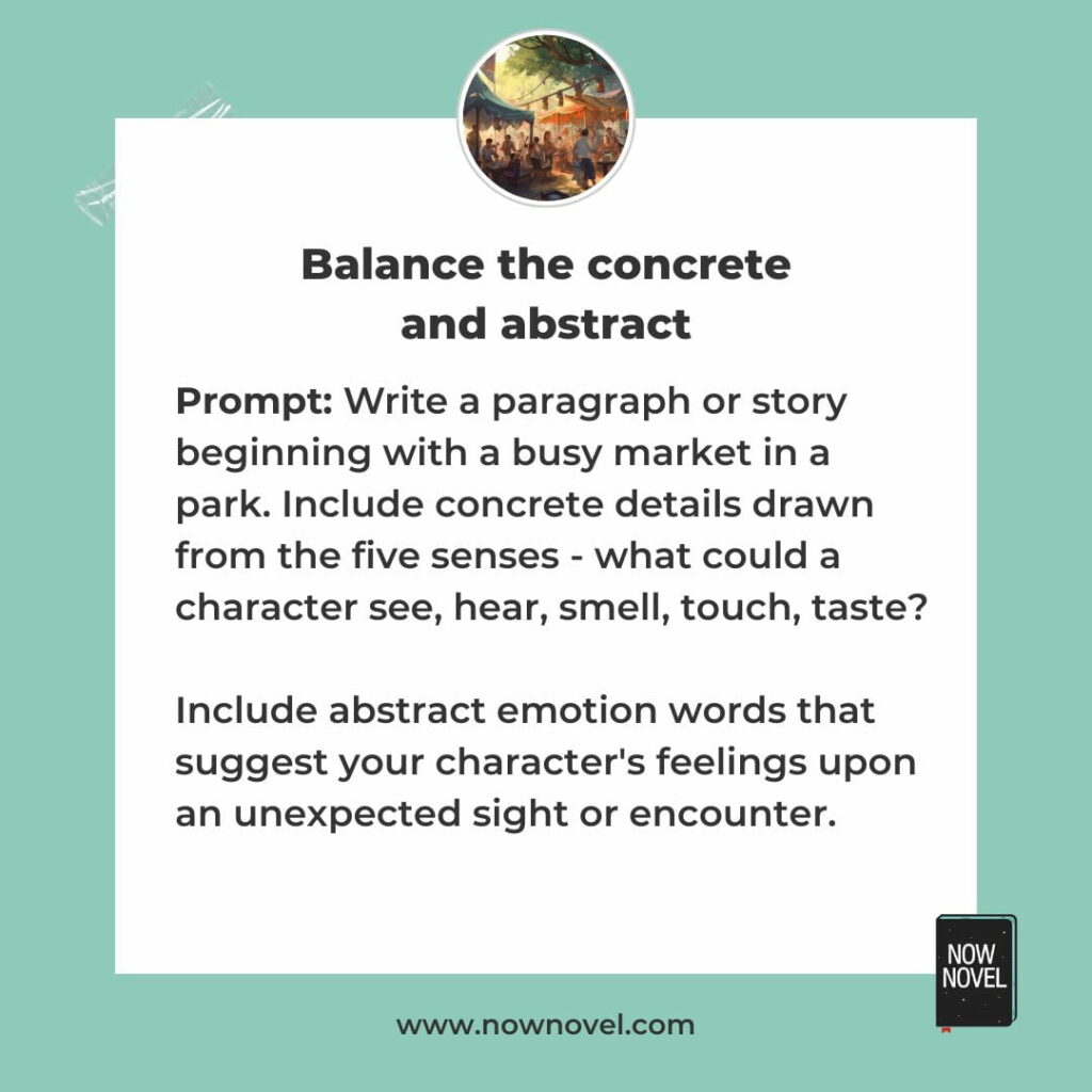 Writing prompt pictures - abstract vs concrete language