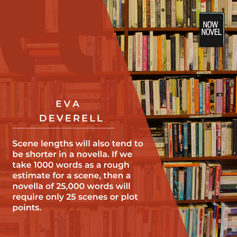 Scene lengths also tend to be shorter in a novella says Eva Deverell