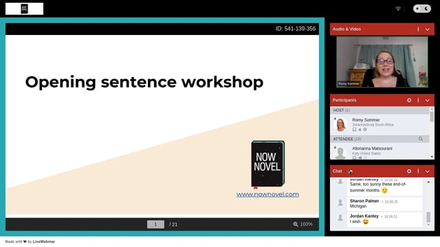 Opening Sentences Workshop webinar